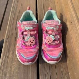 Skechers Strawberry Splash Pink Sneakers Girls Size Cute Fruit Shoes